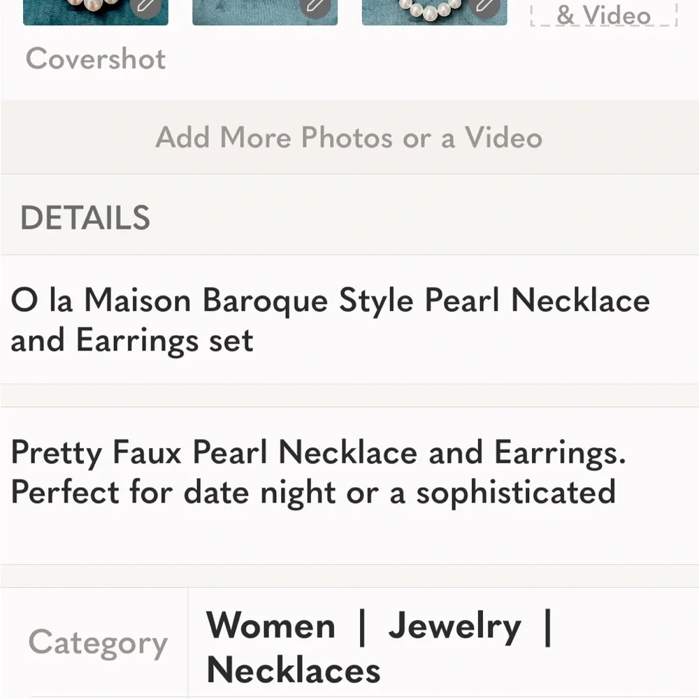 O La Maison Baroque Pearl Necklace and Earrings - Picture 2 of 5